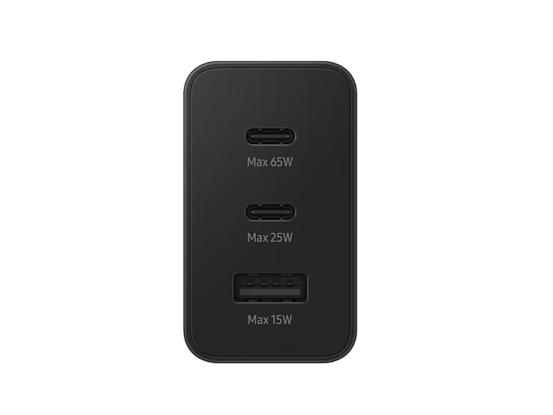 Buy Samsung 65W Power Adapter Trio - Black for Fast Charging in Qatar Buy Samsung 65W Power Adapter Trio - Black for Fast Charging in Qatar
